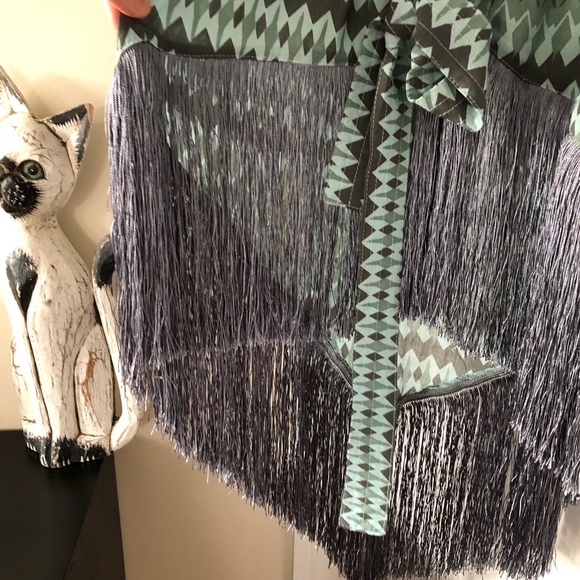Fringe Hem Kimono, Handmade in Indonesia - Picture 5 of 9